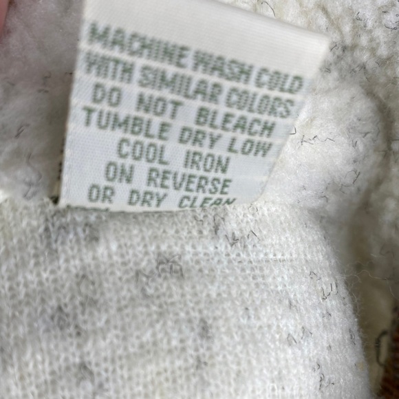 Orvis Women's Ivory Sherpa Button Front Jacket With Brocade Details Sz Sm - Picture 9 of 10